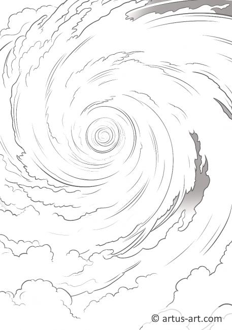 Page de coloriage d'ouragan